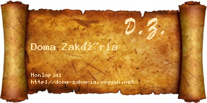 Doma Zakária névjegykártya